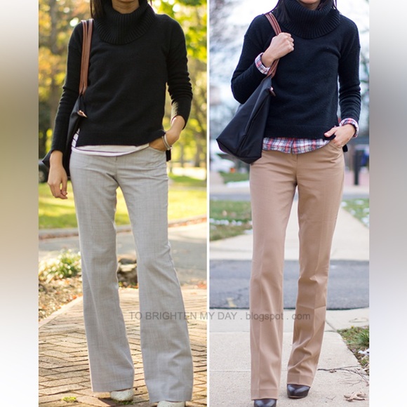 Express Design Studios Editor Khaki Flare Pants Size 0 - Picture 6 of 6